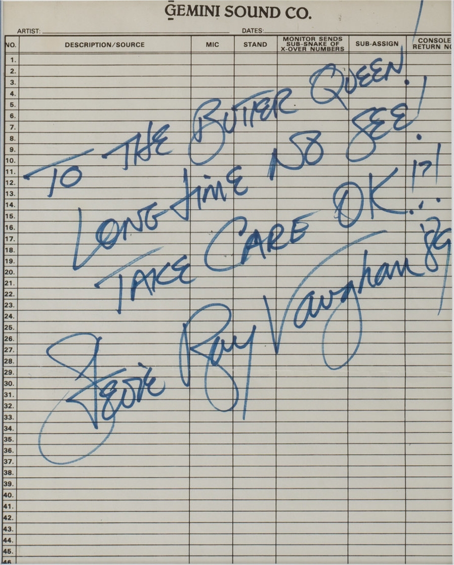 Stevie Ray Vaughan Autograph