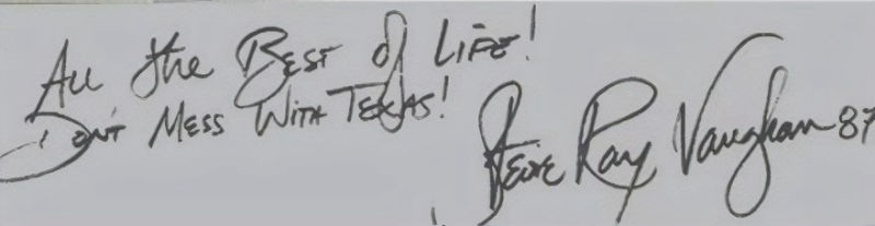 Stevie Ray Vaughan Autograph