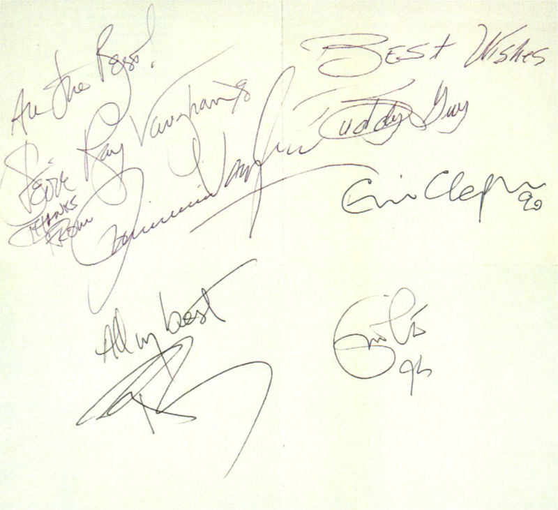 Stevie Ray Vaughan Autograph