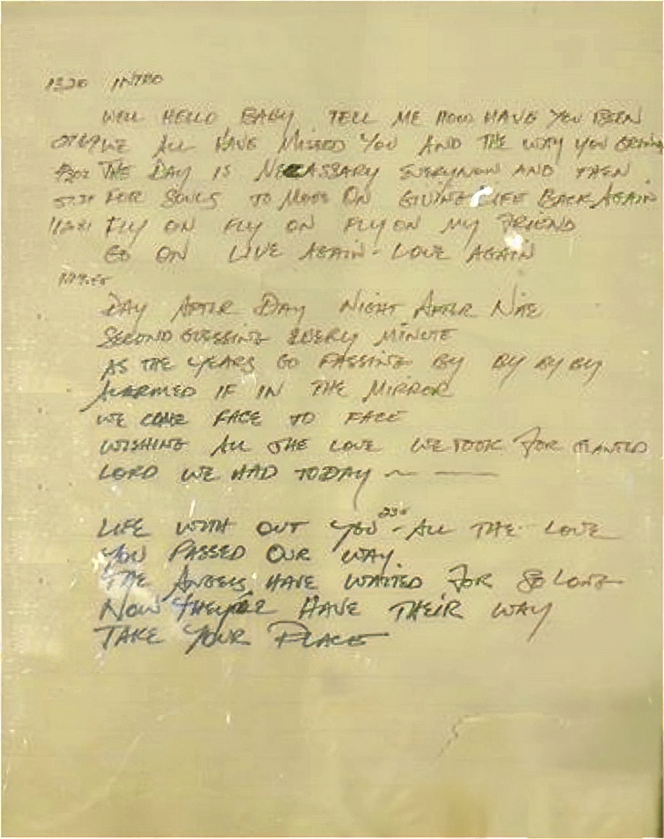 Life Without You Handwritten Lyrics