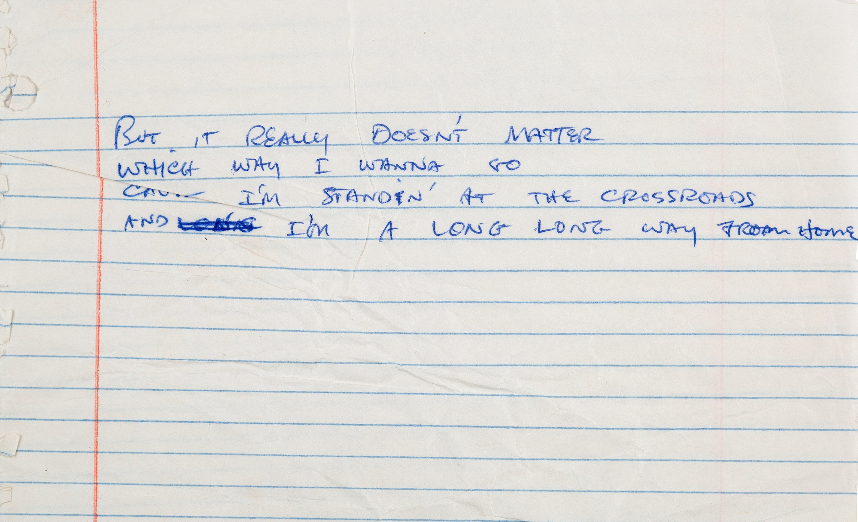 Long Way From Home Handwritten Lyrics