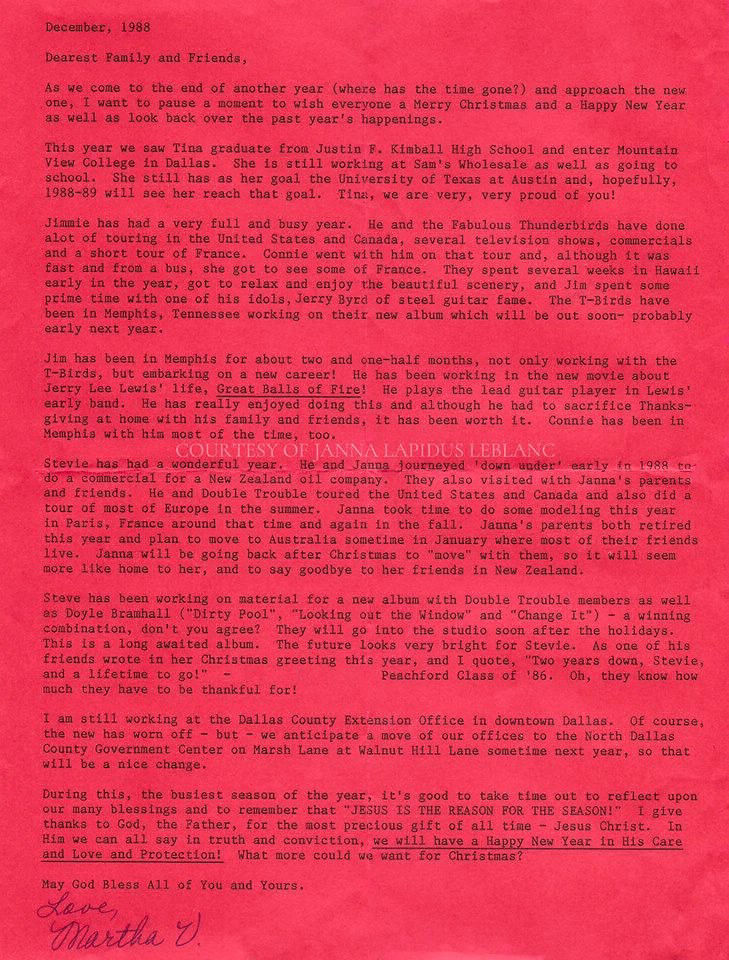 Martha vaughan's Christmas Message
