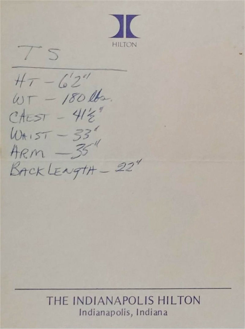 Tommy Shannon Measurements