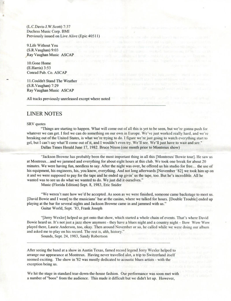 Live at Montreux Press Release