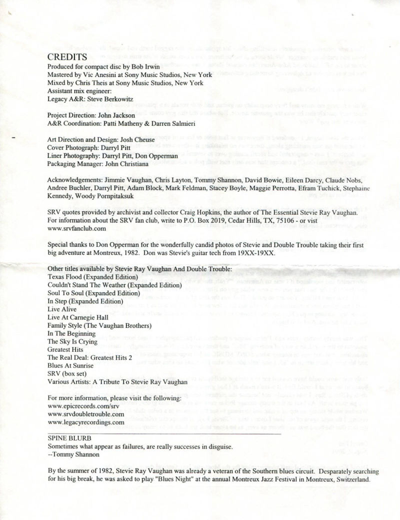 Live at Montreux Press Release