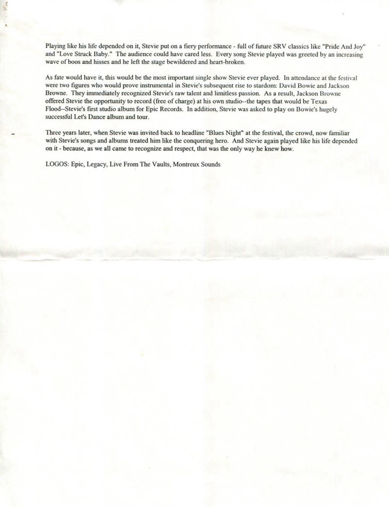 Live at Montreux Press Release